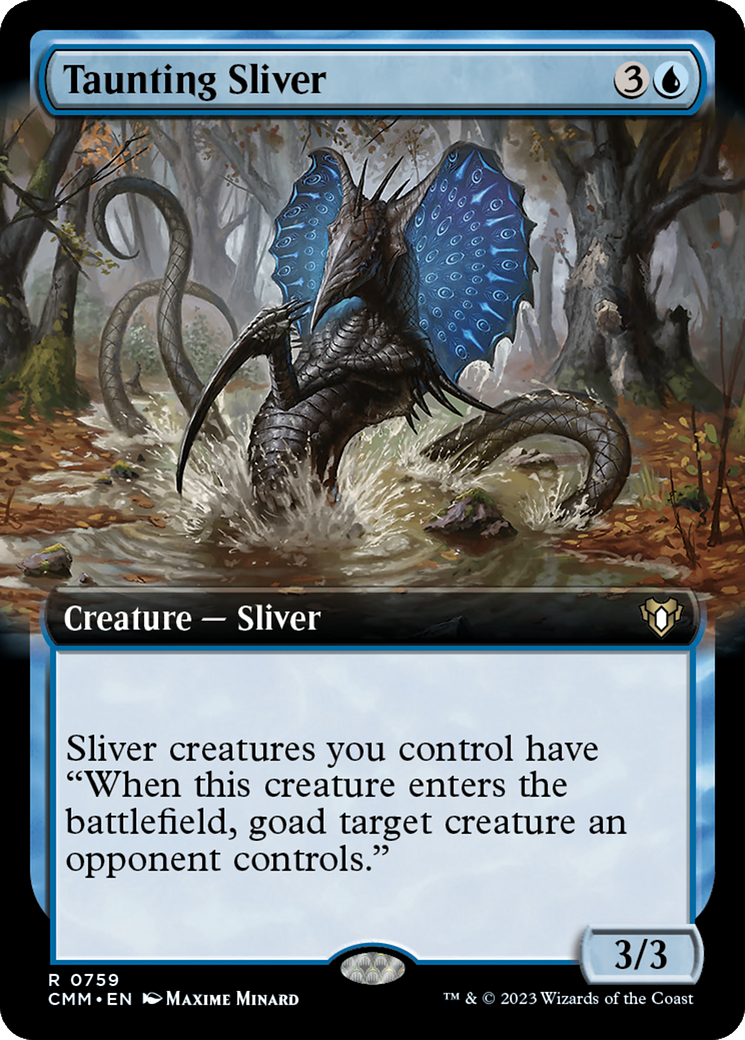 Taunting Sliver (Extended Art) [Commander Masters] | Rook's Games and More