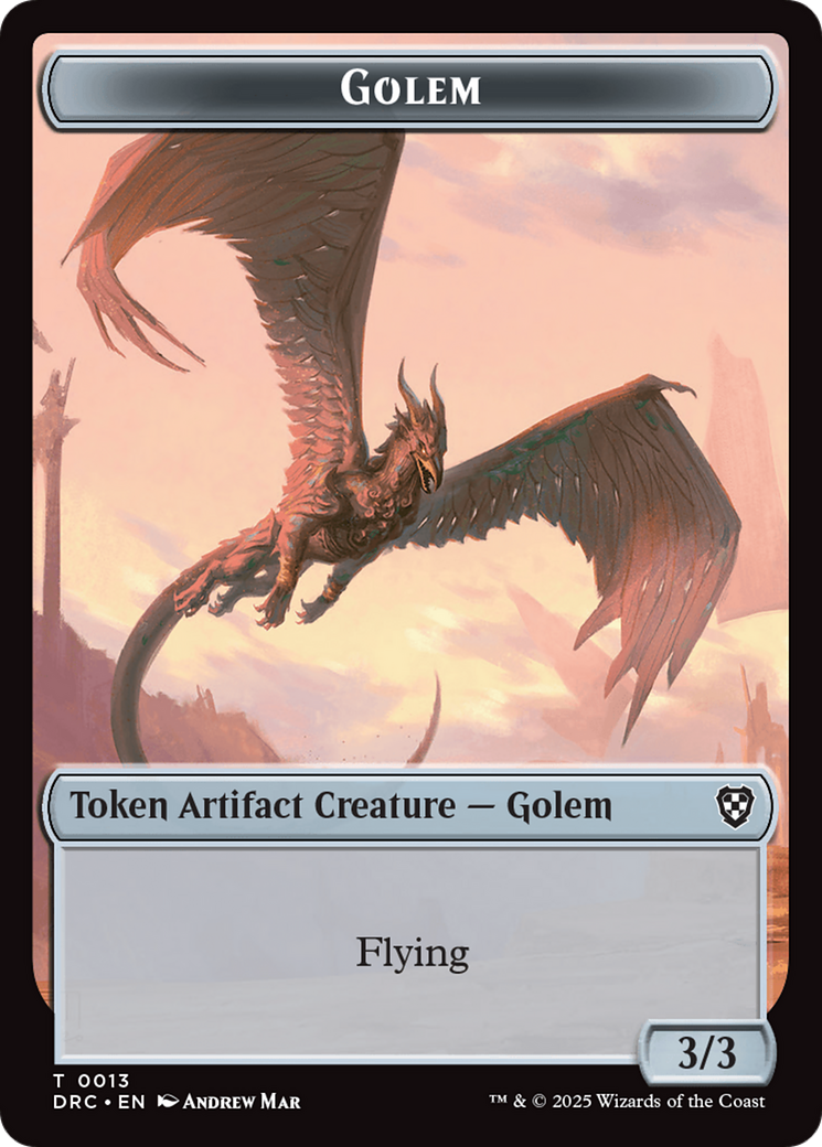 Golem (0013) // Nalaar Aetherjet Double-Sided Token [Aetherdrift Tokens] | Rook's Games and More