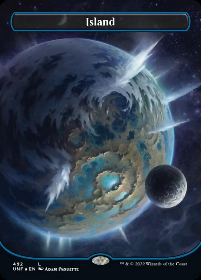 Island (492) (Orbital Space-ic Land) (Galaxy Foil) [Unfinity] | Rook's Games and More