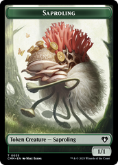 Saproling // Dragon (0021) Double-Sided Token [Commander Masters Tokens] | Rook's Games and More