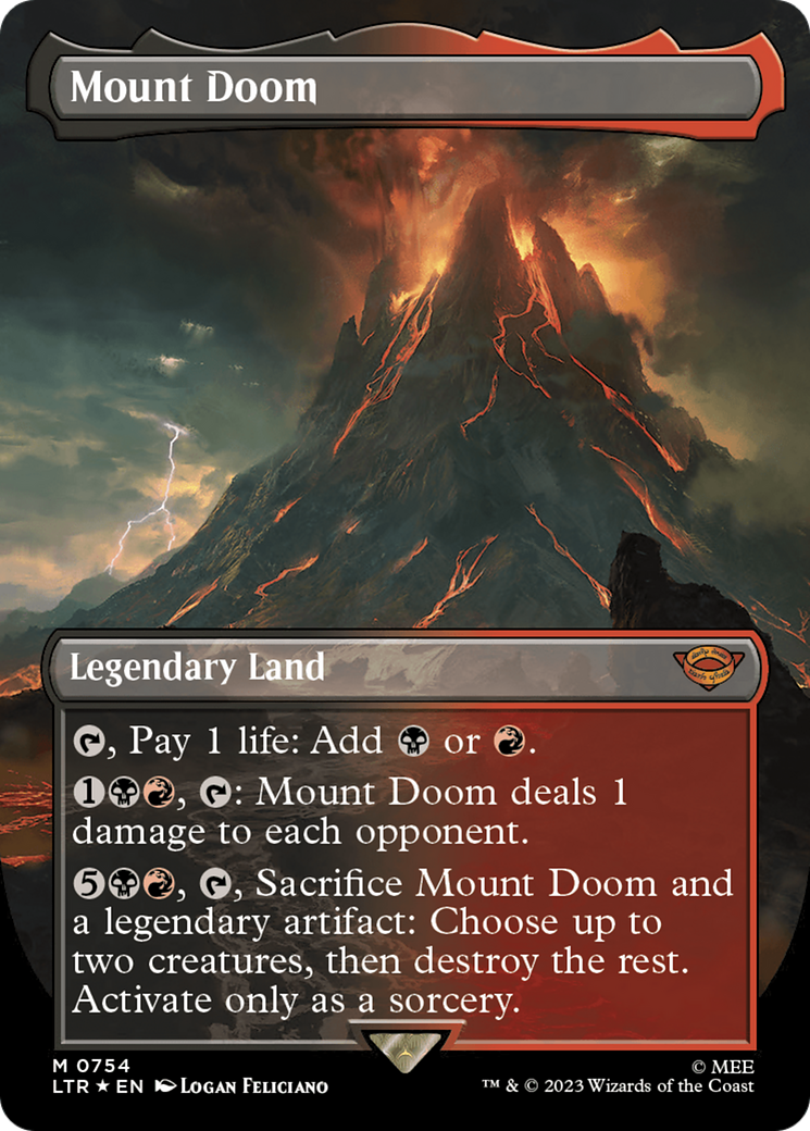 Mount Doom (Borderless) (Surge Foil) [The Lord of the Rings: Tales of Middle-Earth] | Rook's Games and More