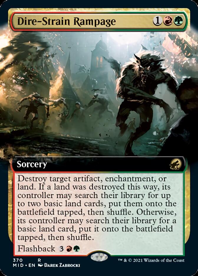 Dire-Strain Rampage (Extended Art) [Innistrad: Midnight Hunt] | Rook's Games and More