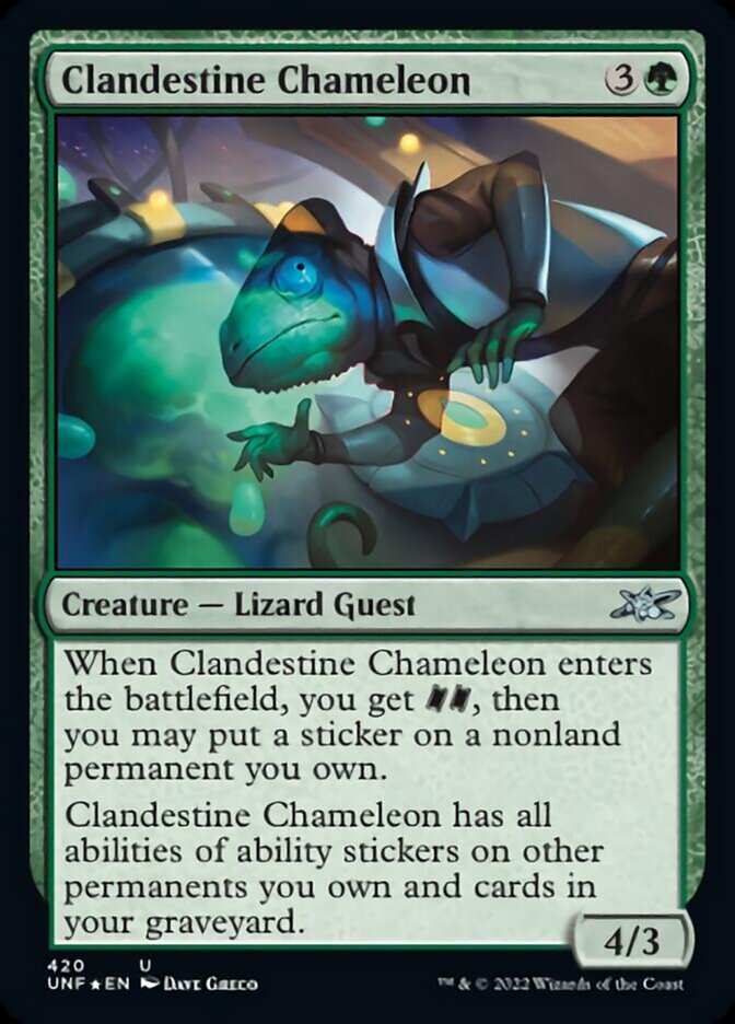 Clandestine Chameleon (Galaxy Foil) [Unfinity] | Rook's Games and More