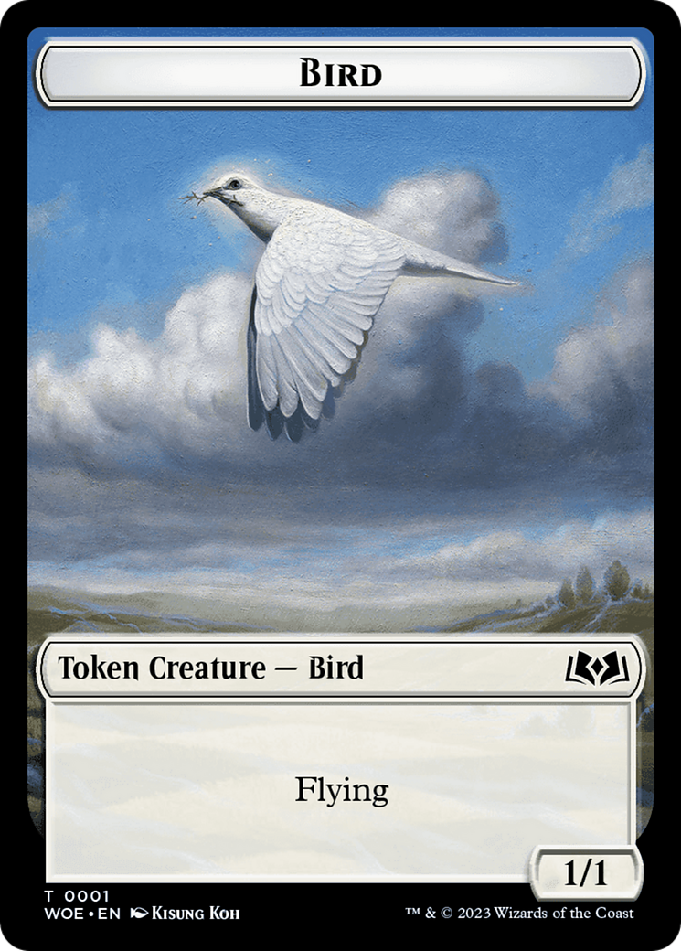 Bird // Food (0012) Double-Sided Token [Wilds of Eldraine Tokens] | Rook's Games and More