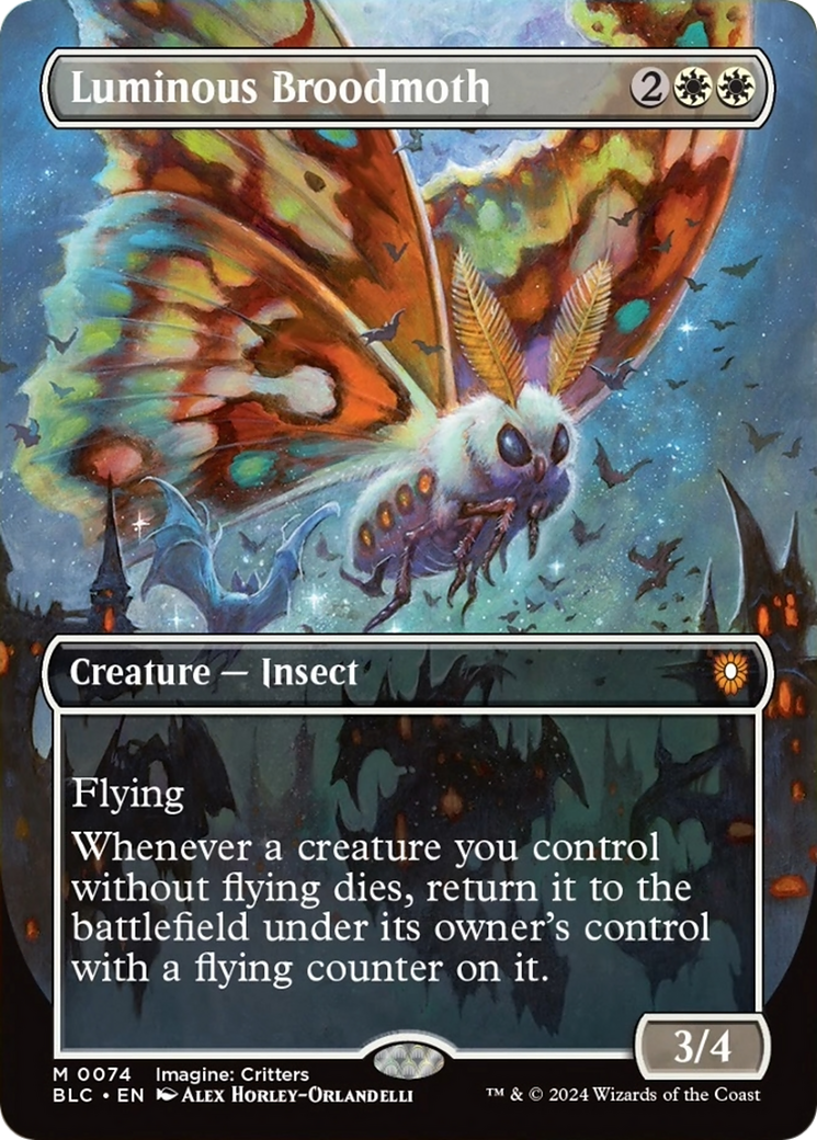 Luminous Broodmoth (Borderless) [Bloomburrow Commander] | Rook's Games and More