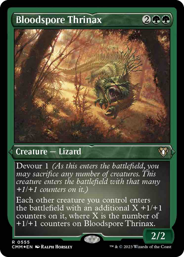 Bloodspore Thrinax (Foil Etched) [Commander Masters] | Rook's Games and More