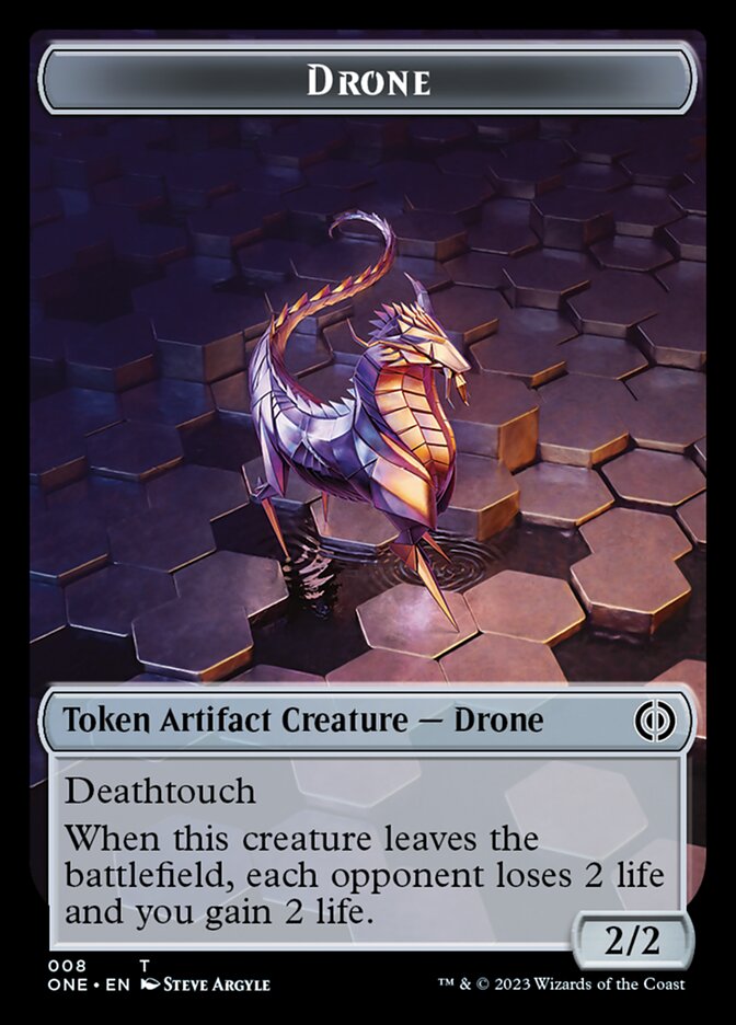 Rebel // Drone Double-Sided Token [Phyrexia: All Will Be One Tokens] | Rook's Games and More