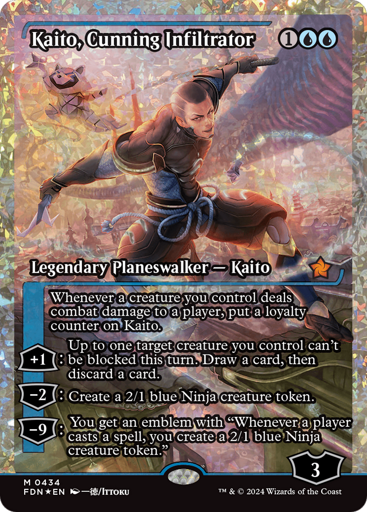 Kaito, Cunning Infiltrator (Showcase) (Frature Foil) [Foundations] | Rook's Games and More