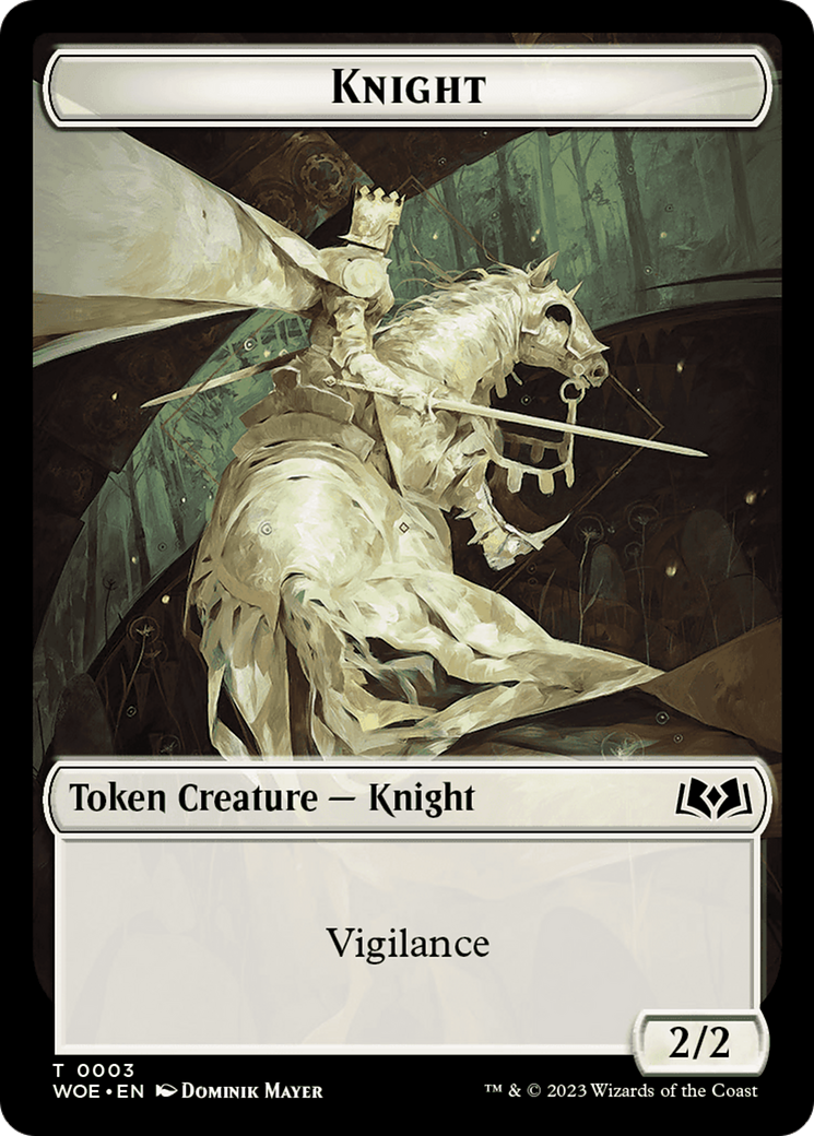 Knight // Food (0013) Double-Sided Token [Wilds of Eldraine Tokens] | Rook's Games and More