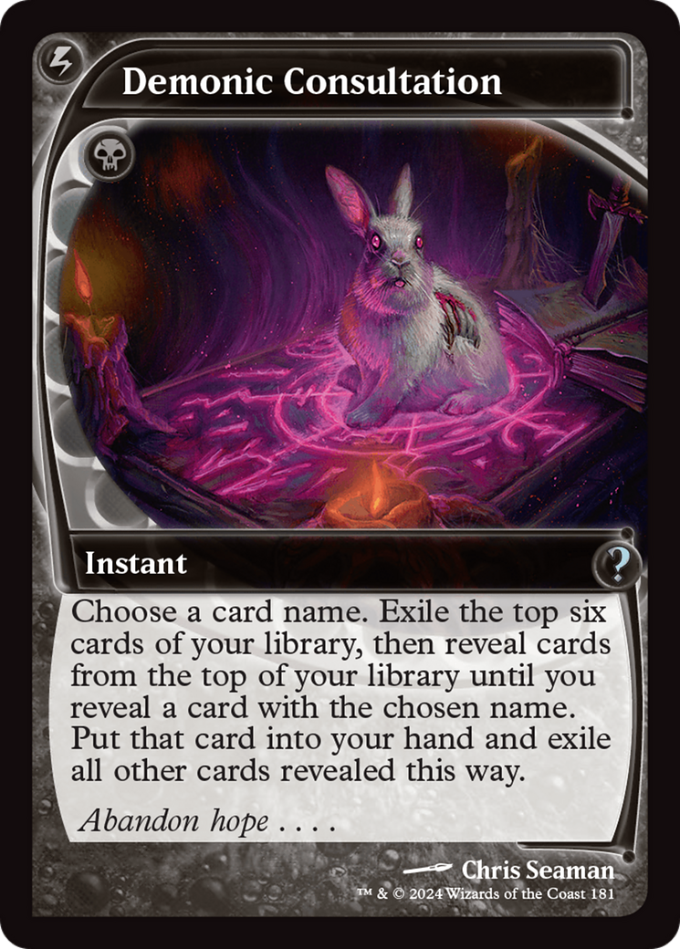 Demonic Consultation (Future Sight) [Mystery Booster 2] | Rook's Games and More