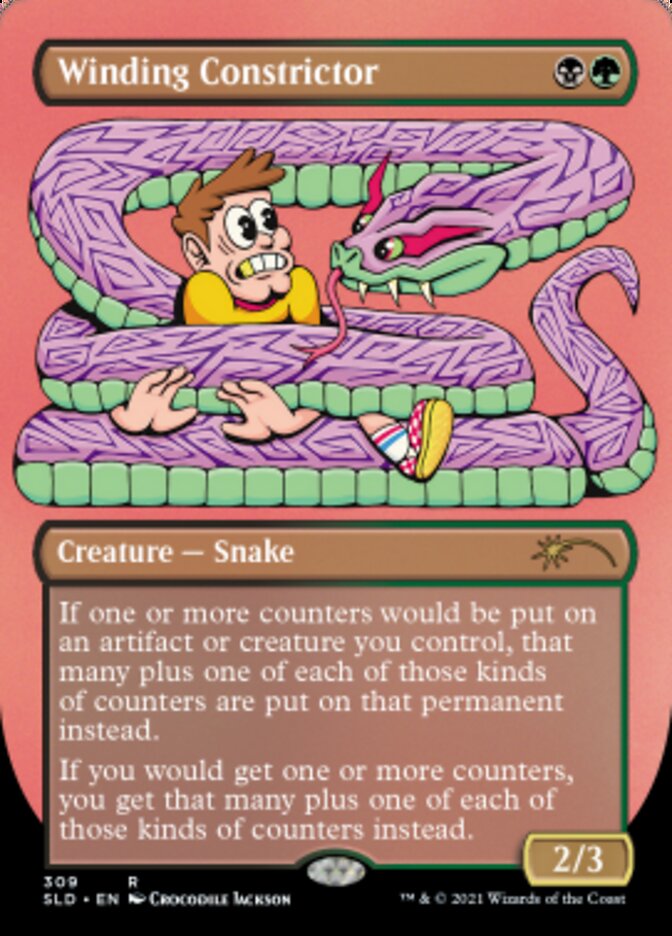 Winding Constrictor (Borderless) (Foil Etched) [Secret Lair Drop Series] | Rook's Games and More