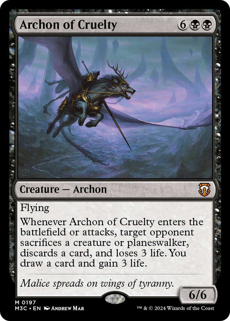 Archon of Cruelty (Ripple Foil) [Modern Horizons 3 Commander] | Rook's Games and More