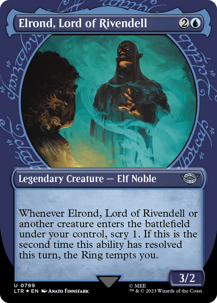 Elrond, Lord of Rivendell (Showcase) (Surge Foil) [The Lord of the Rings: Tales of Middle-Earth] | Rook's Games and More