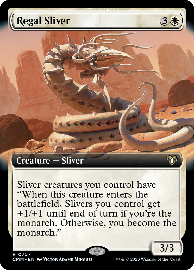 Regal Sliver (Extended Art) [Commander Masters] | Rook's Games and More