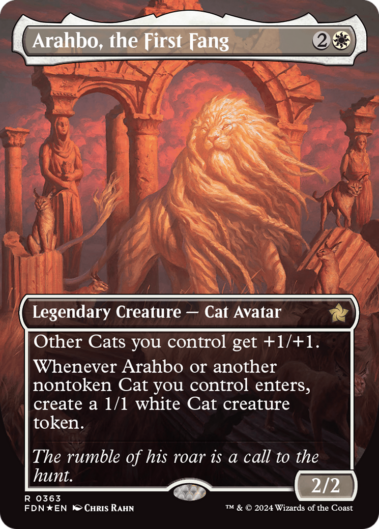 Arahbo, the First Fang (Borderless) (Mana Foil) [Foundations] | Rook's Games and More