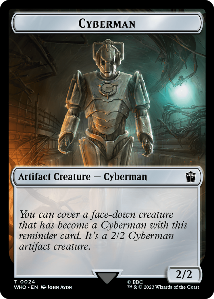 Alien // Cyberman Double-Sided Token [Doctor Who Tokens] | Rook's Games and More