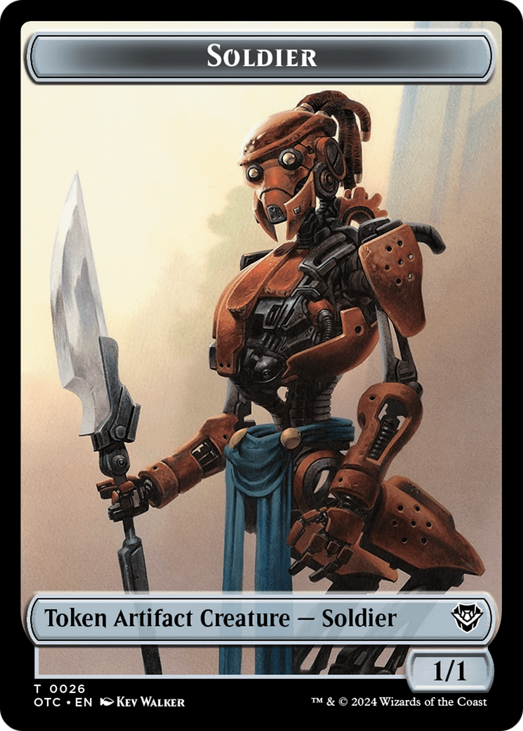 Elemental (0014) // Soldier (0026) Double-Sided Token [Outlaws of Thunder Junction Commander Tokens] | Rook's Games and More