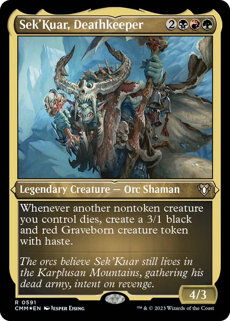 Sek'Kuar, Deathkeeper (Foil Etched) [Commander Masters] | Rook's Games and More