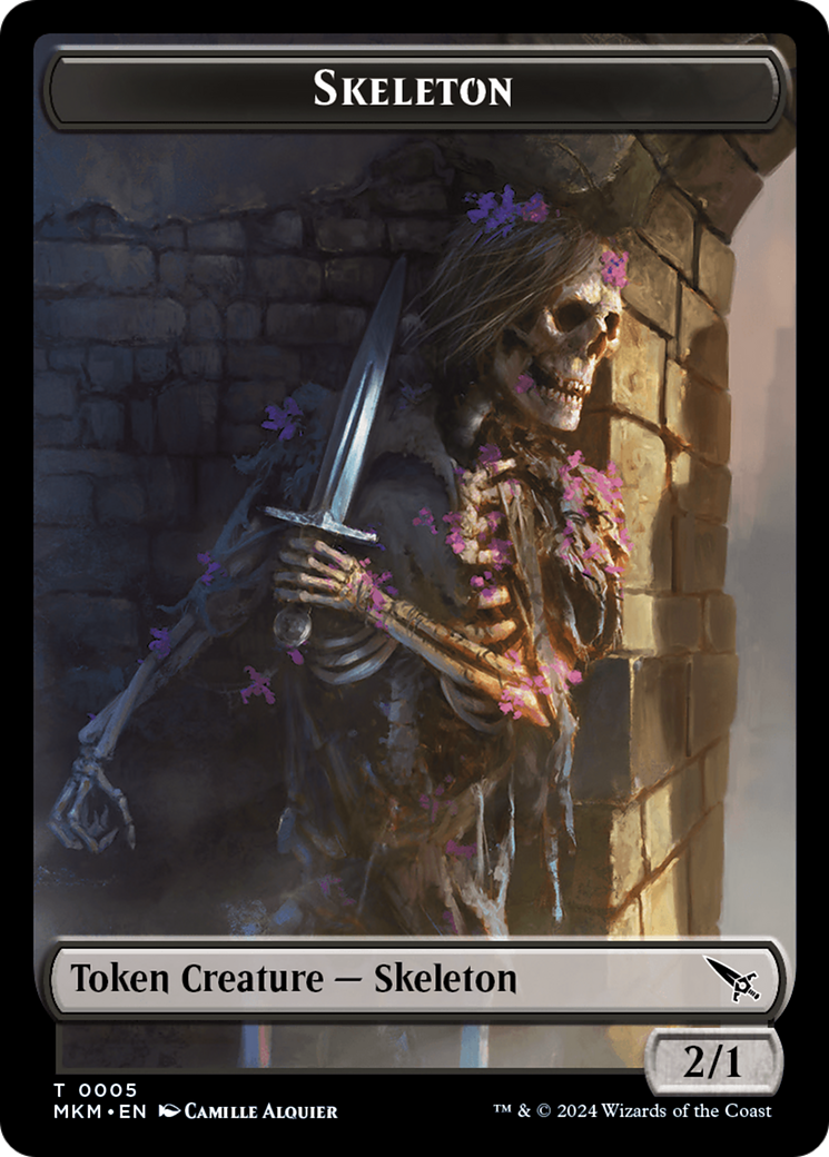 Skeleton Token [Murders at Karlov Manor Tokens] | Rook's Games and More