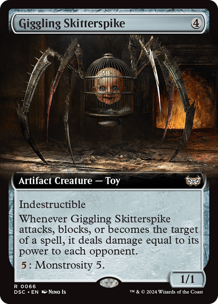 Giggling Skitterspike (Extended Art) [Duskmourn: House of Horror Commander] | Rook's Games and More