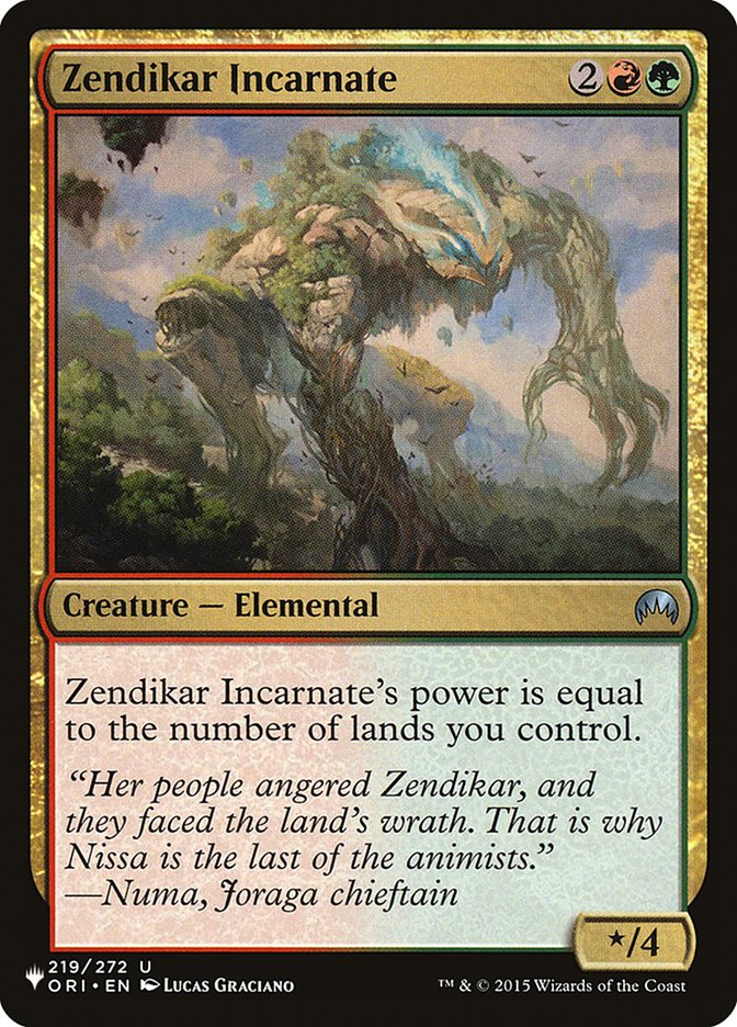 Zendikar Incarnate [The List] | Rook's Games and More