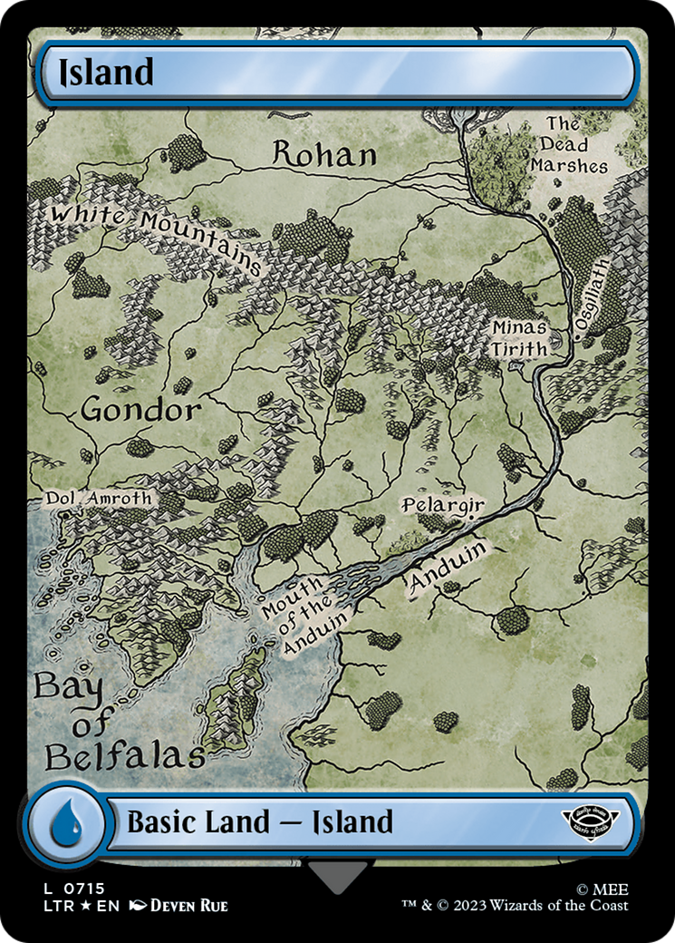 Island (0715) (Surge Foil) [The Lord of the Rings: Tales of Middle-Earth] | Rook's Games and More