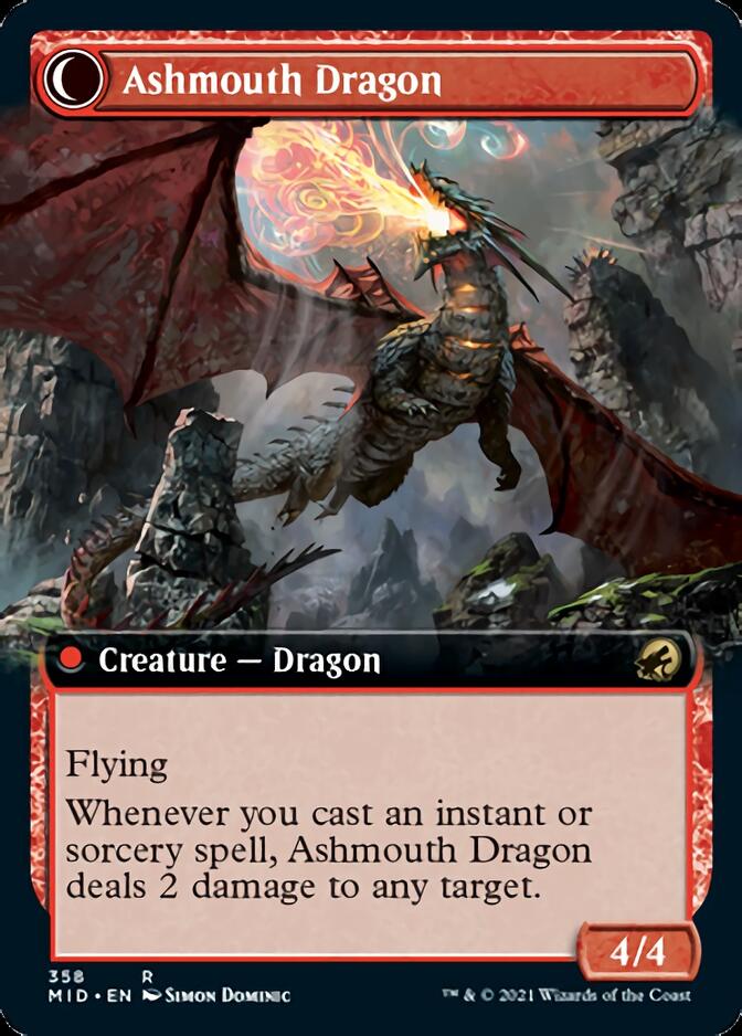 Smoldering Egg // Ashmouth Dragon (Extended Art) [Innistrad: Midnight Hunt] | Rook's Games and More
