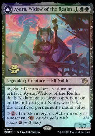 Ayara, Widow of the Realm // Ayara, Furnace Queen [March of the Machine Prerelease Promos] | Rook's Games and More