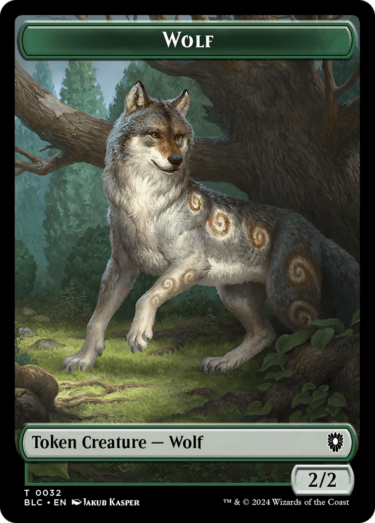 Goat // Wolf (032) Double-Sided Token [Bloomburrow Commander Tokens] | Rook's Games and More