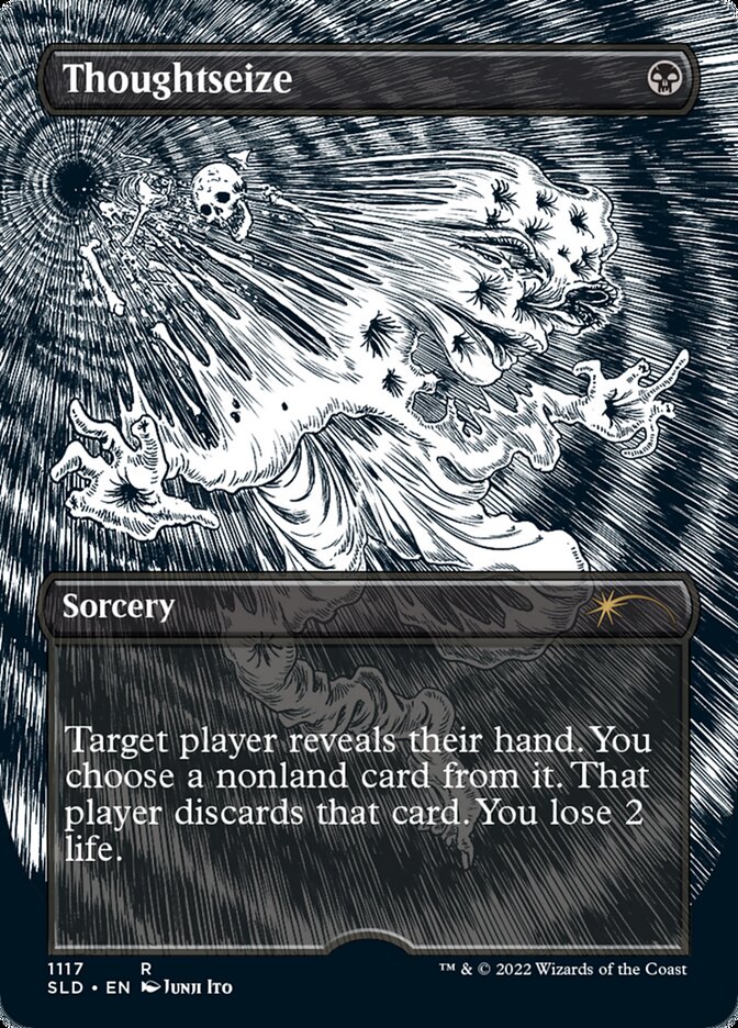 Thoughtseize (Borderless Etched Foil) [Secret Lair Drop Series] | Rook's Games and More