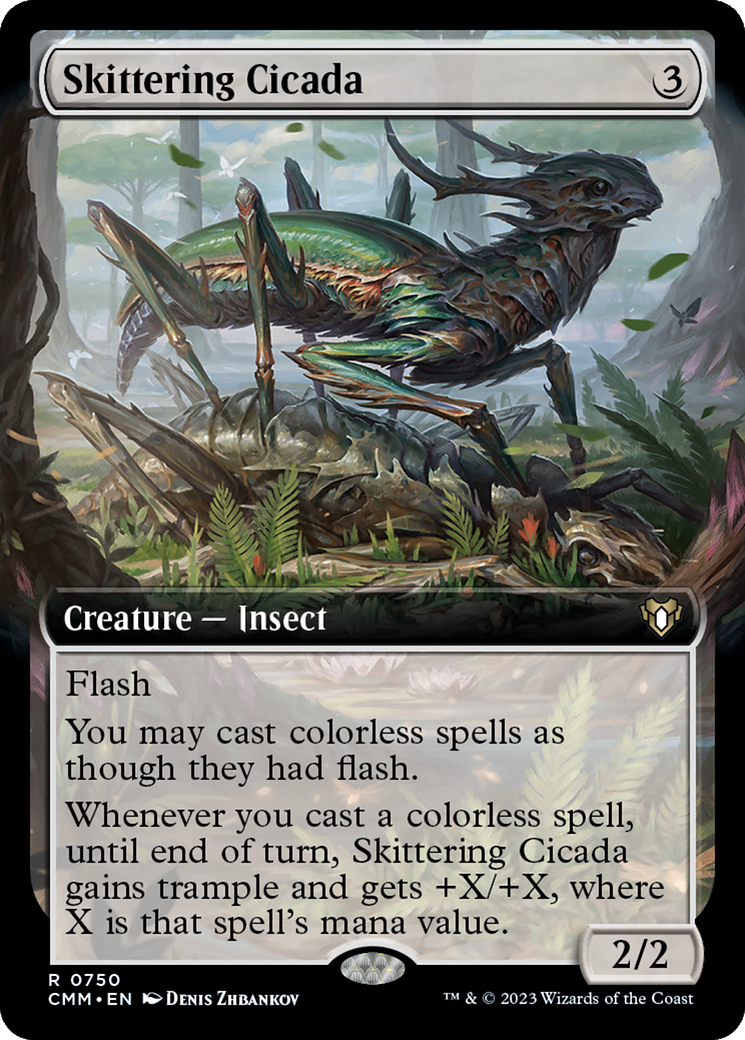 Skittering Cicada (Extended Art) [Commander Masters] | Rook's Games and More