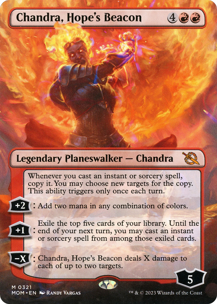 Chandra, Hope's Beacon (Borderless Alternate Art) [March of the Machine] | Rook's Games and More