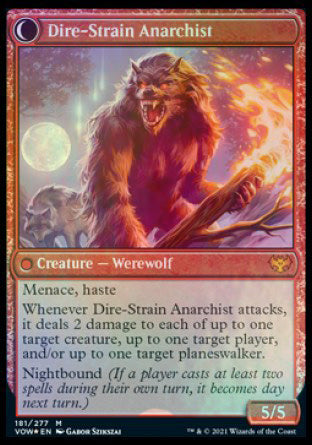 Volatile Arsonist // Dire-Strain Anarchist [Innistrad: Crimson Vow Prerelease Promos] | Rook's Games and More