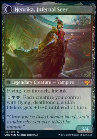 Henrika Domnathi // Henrika, Infernal Seer [Innistrad: Crimson Vow Prerelease Promos] | Rook's Games and More