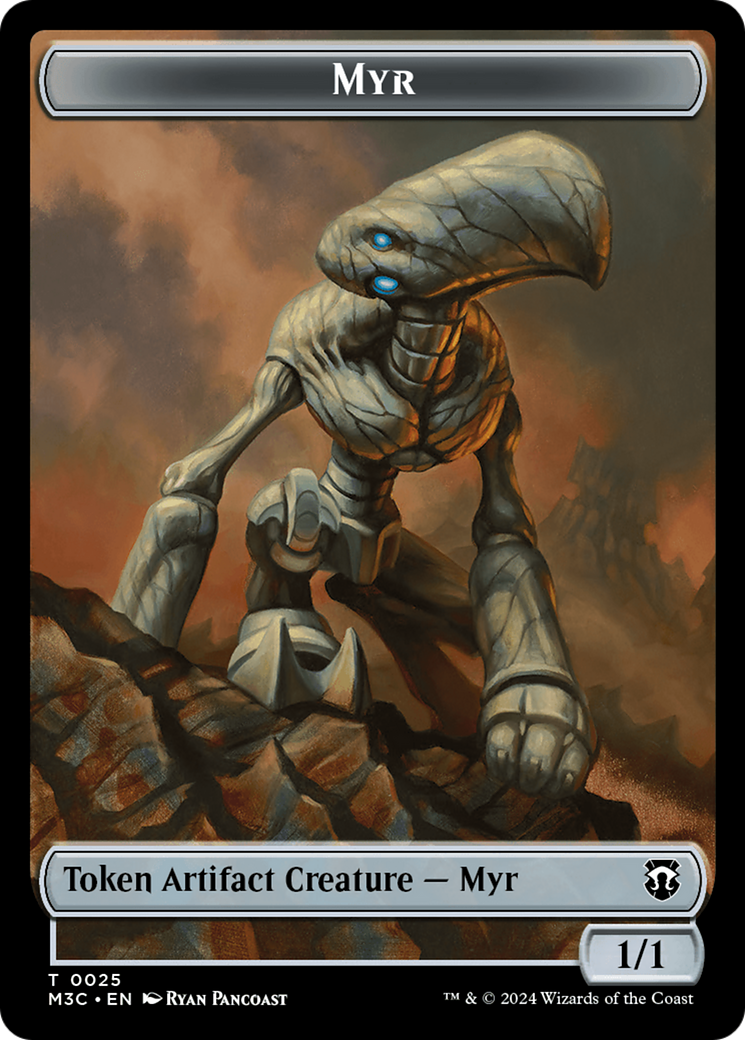 Construct (Ripple Foil) // Myr Double-Sided Token [Modern Horizons 3 Commander Tokens] | Rook's Games and More