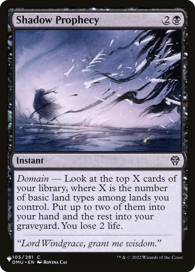 Shadow Prophecy [The List] | Rook's Games and More