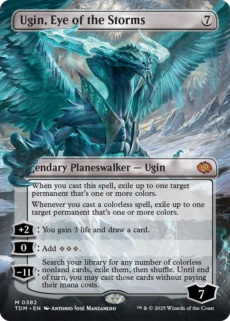 Ugin, Eye of the Storms (Borderless) [Tarkir: Dragonstorm] | Rook's Games and More