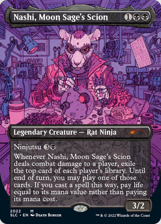 Nashi, Moon Sage's Scion (Borderless) [Secret Lair Countdown Kit] | Rook's Games and More