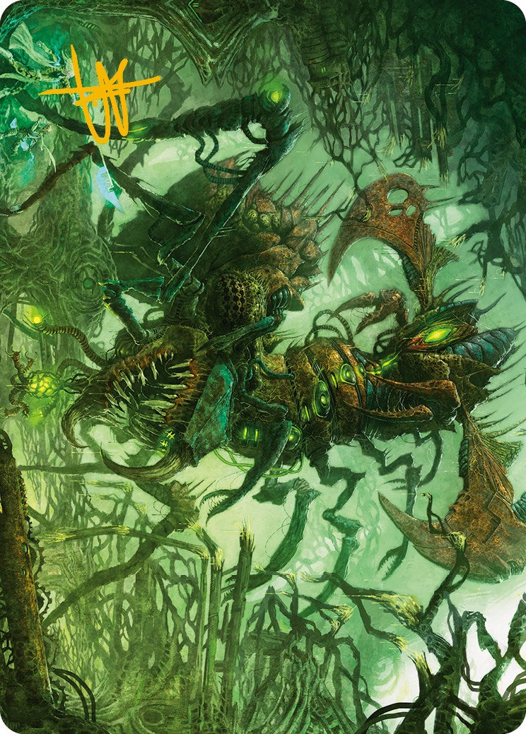 Skyscythe Engulfer Art Card (Gold-Stamped Signature) [Phyrexia: All Will Be One Art Series] | Rook's Games and More