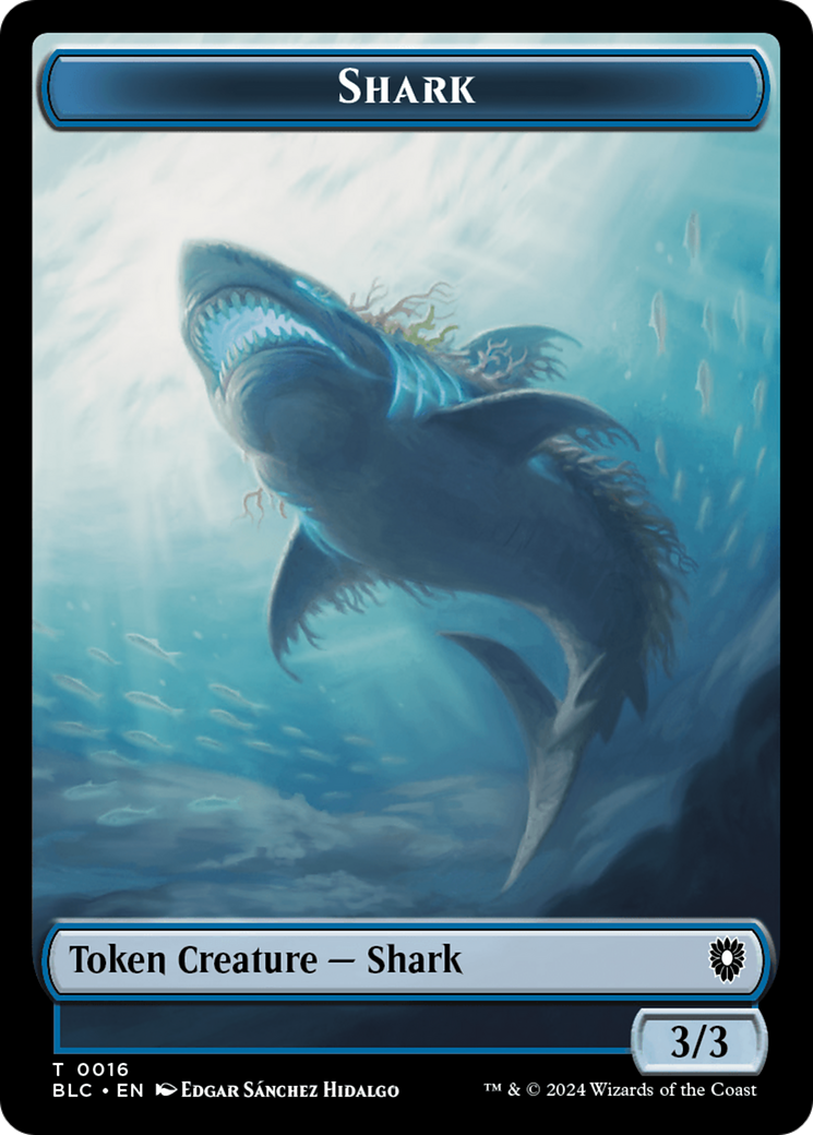 Bird (011) // Shark Double-Sided Token [Bloomburrow Commander Tokens] | Rook's Games and More