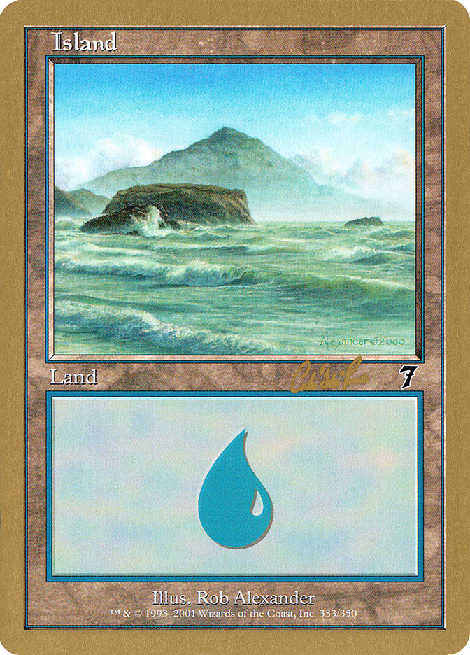 Island (cr333) (Carlos Romao) [World Championship Decks 2002] | Rook's Games and More