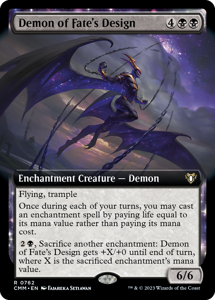 Demon of Fate's Design (Extended Art) [Commander Masters] | Rook's Games and More
