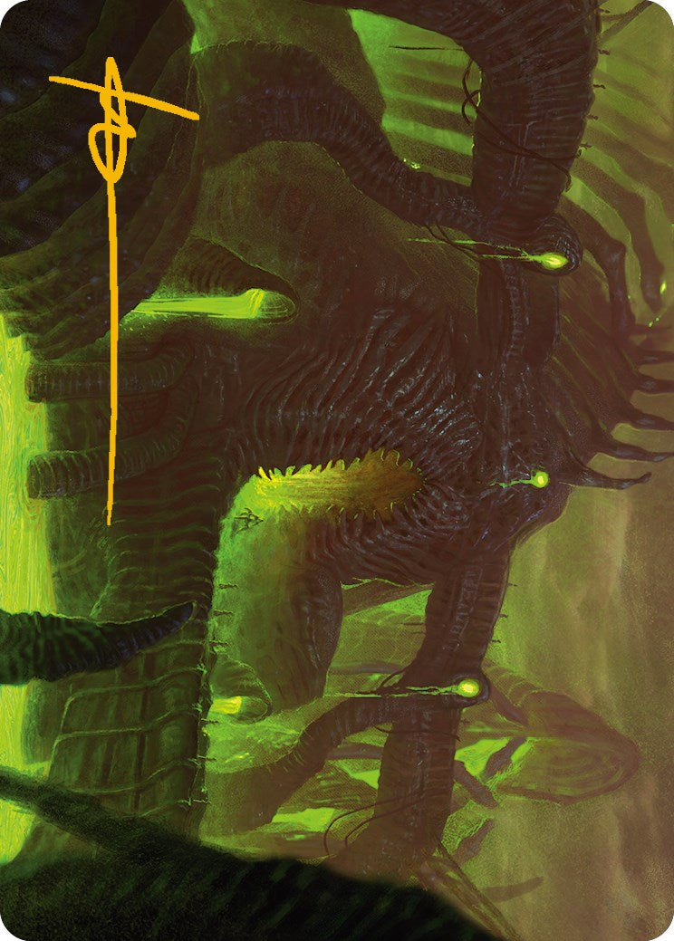 The Dross Pits Art Card (Gold-Stamped Signature) [Phyrexia: All Will Be One Art Series] | Rook's Games and More