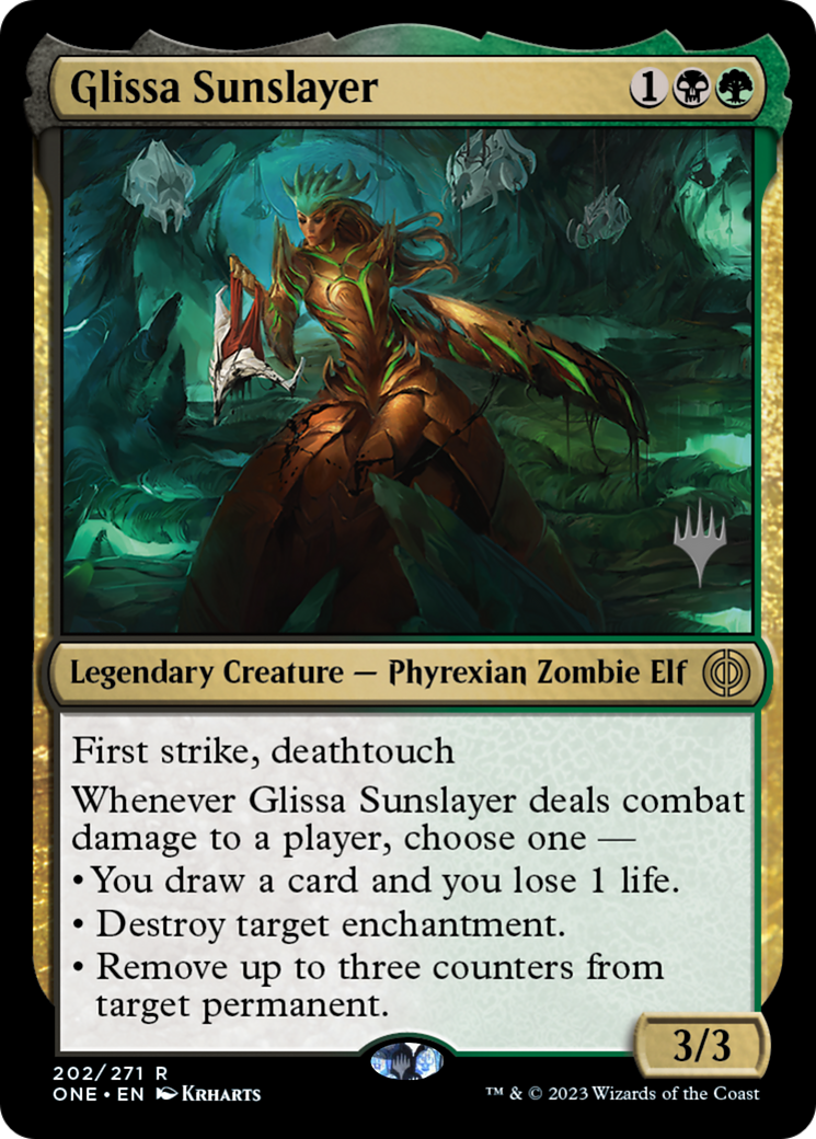 Glissa Sunslayer (Promo Pack) [Phyrexia: All Will Be One Promos] | Rook's Games and More