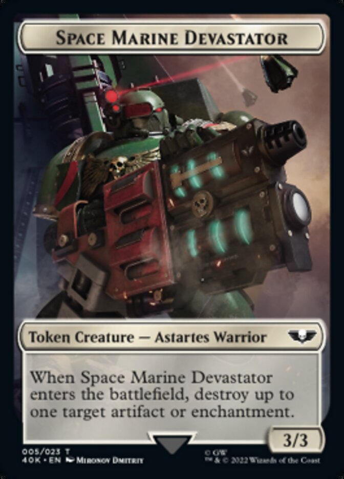 Soldier (002) // Space Marine Devastator Double-sided Token [Universes Beyond: Warhammer 40,000 Tokens] | Rook's Games and More