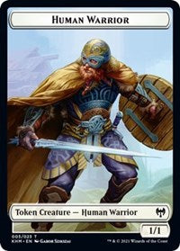 Human Warrior // Spirit Double-sided Token [Kaldheim Tokens] | Rook's Games and More