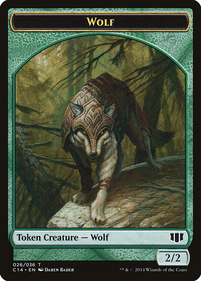 Treefolk // Wolf Double-sided Token [Commander 2014 Tokens] | Rook's Games and More