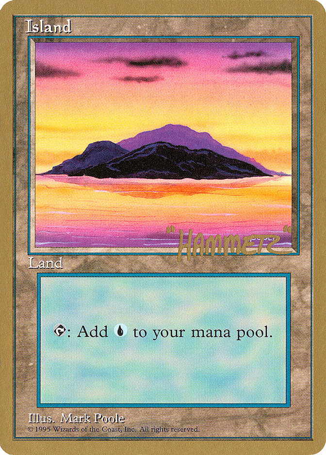 Island (shr368) (Shawn "Hammer" Regnier) [Pro Tour Collector Set] | Rook's Games and More