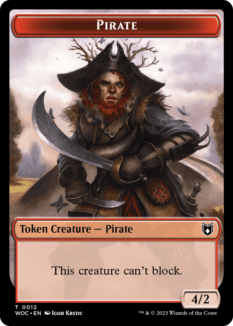 Pirate // Pegasus Double-Sided Token [Wilds of Eldraine Commander Tokens] | Rook's Games and More