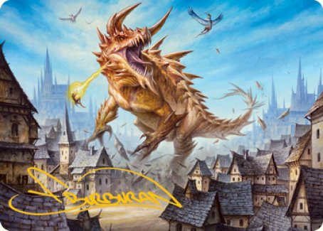 Tarrasque Art Card (Gold-Stamped Signature) [Dungeons & Dragons: Adventures in the Forgotten Realms Art Series] | Rook's Games and More